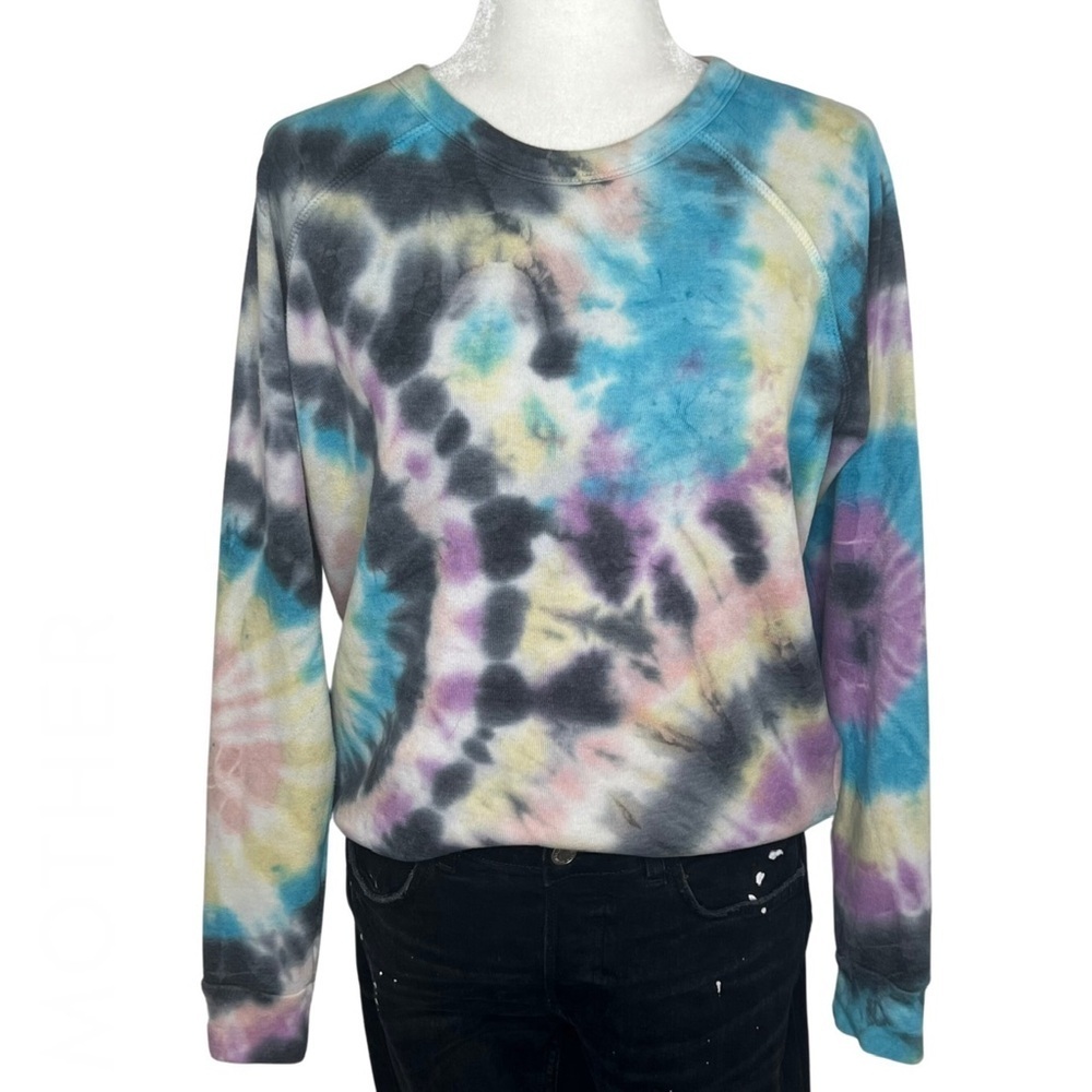 MOTHER Sweatshirt The Hugger Tie Dye Mutlicolored Small S 8172 792